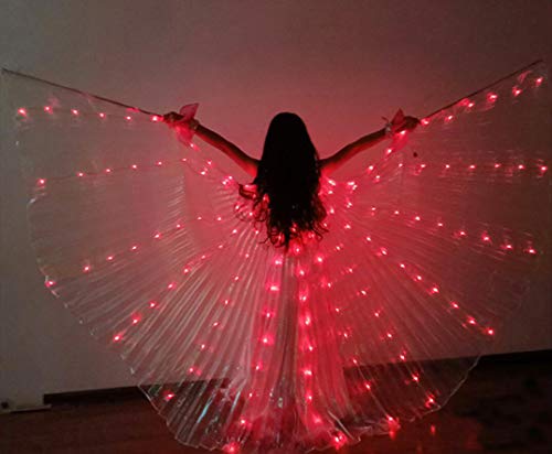 Z&X Apertura de Hadas para niños Baile para Danza del Vientre Alas de ISIS LED con Palos Barras-Alitas Luces de 300 LED Iluminan en el Escenario Prestaciones de desempeño - Aprobadas CE-Multicolor