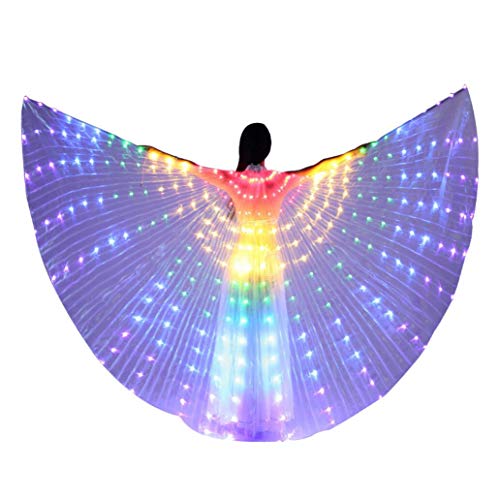 Z&X Dance Fairy Apertura Danza del Vientre Danza LED ISIS Wings con Palos Cañas-Wings 300 LED Luminous Light Up Stage Performance Props - Aprobado CE, certificación FCC