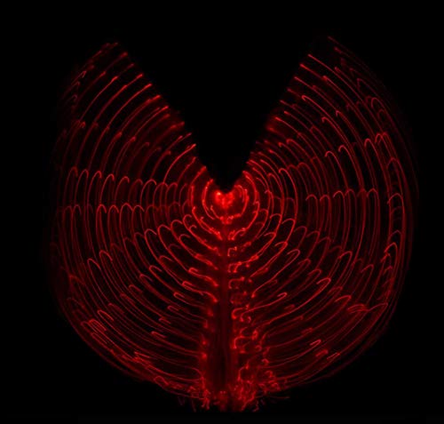 Z&X Dance Fairy Apertura Danza del Vientre Danza LED ISIS Wings con Palos Cañas-Wings 316 LED Luminous Light Up Stage Performance Props,Red