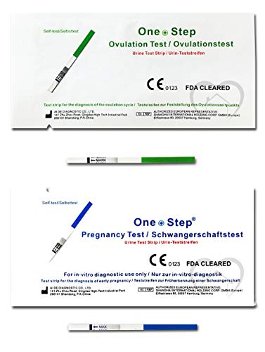 10 Prueba de Ovulación 20 mIU/ml y 2 Tests de Embarazo de alta sensibilidad 10mIU/ml - Formato 3,5 mm - Para detección precoz de la ovulación y el embarazo