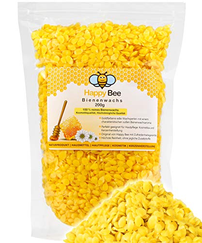 100% puras pastillas de cera de abeja - 200 gramos - Perfecto para la producción de cosméticos y velas 100% puras pastillas de cera de abeja - 200 gramos - Perfecto para la producción de cosméticos y velas