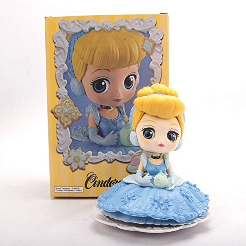 11cm Muchacha de la Historieta del Regalo de los Ojos Grandes Sentado Princesa Alicia Sirena Cenicienta Blancanieves en Caja de la muñeca (Color : D)