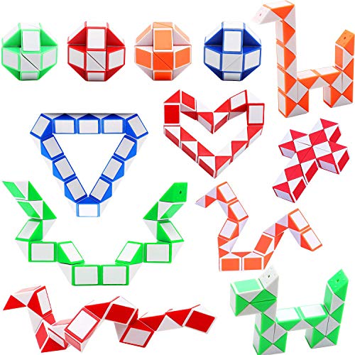 12 Piezas de Mini Serpiente de Cubo de 24 Bloques, Cubos mágicos de Velocidad de Serpiente torcer Rompecabezas de Fidget Serpientes Rompecabezas Regla mágica Adultos Alivio del estrés niños Juguete 12 Piezas de Mini Serpiente de Cubo de 24 Bloques, Cubos mágicos de Velocidad de Serpiente torcer Rompecabezas de Fidget Serpientes Rompecabezas Regla mágica Adultos Alivio del estrés niños Juguete