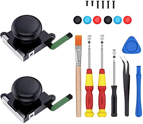 2PCS 3D Joysticks Analógicos de Reemplazo para Nintendo Switch Joycon Joystick,incluye Tri-Wing,Destornillador de cruz, 6 Tapas Empuñadura de Pulgar,1 Cepillo 2PCS 3D Joysticks Analógicos de Reemplazo para Nintendo Switch Joycon Joystick,incluye Tri-Wing,Destornillador de cruz, 6 Tapas Empuñadura de Pulgar,1 Cepillo
