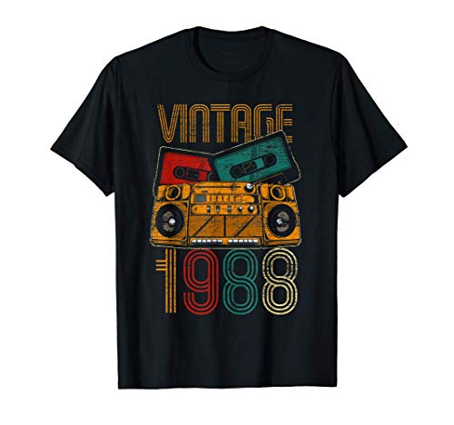 33 Cumpleaños Hombre Mujer 33 Años Vintage 1988 Camiseta