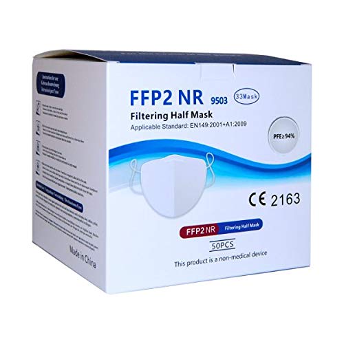 33Mask 50 Mascarillas FFP2 con el Certificado CE sin Válvula, 5 Bolsas de 10 Unidades Caja de 50 Unidades 33Mask 50 Mascarillas FFP2 con el Certificado CE sin Válvula, 5 Bolsas de 10 Unidades Caja de 50 Unidades