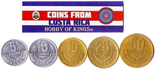5 Monedas Diferentes - Moneda Extranjera Costarricense Antigua Y Coleccionable para Coleccionar Libros - Conjuntos Únicos De Dinero Mundial - Regalos para Coleccionistas