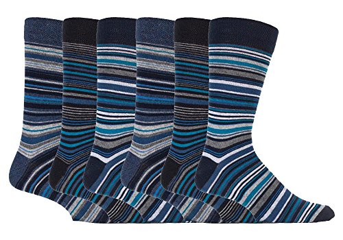 6 pares hombre calcetines vestir rayas modernos algodon fantasia de verano (39-45 eur, SS Leicester)