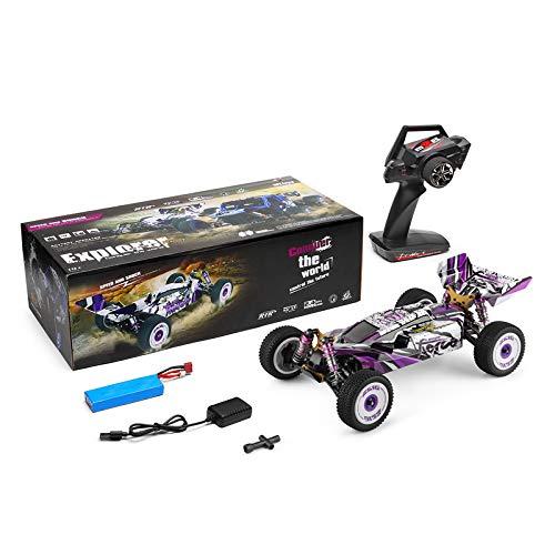 AKDSteel Wltoys 124019 Coche RC de Alta Velocidad 1:12 55 km/h Coche RC de Alta Velocidad 2,4G chasis de Metal Amortiguador eléctrico Coche RC Juguete