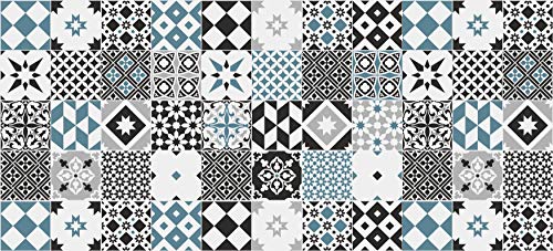 Alfombra VINILICA Estampada Vinilo DE PVC FÁCIL Limpieza Antideslizante Acolchada BALDOSA HIDRÁULICA Azul (135x190cm) Alfombra VINILICA Estampada Vinilo DE PVC FÁCIL Limpieza Antideslizante Acolchada BALDOSA HIDRÁULICA Azul (135x190cm)
