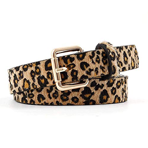 AMOYER Señoras de la impresión del leopardo de la PU de la correa de cuero artificial retro caballo de la pretina del pelo para las mujeres AMOYER Señoras de la impresión del leopardo de la PU de la correa de cuero artificial retro caballo de la pretina del pelo para las mujeres