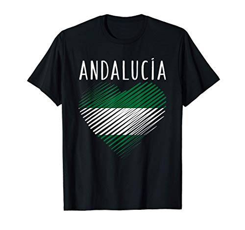 Andalucía Regalo con Bandera Andaluza y Corazón Amor Andaluz Camiseta