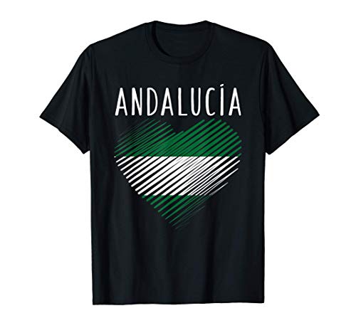 Andalucía Regalo con Bandera Andaluza y Corazón Amor Andaluz Camiseta Andalucía Regalo con Bandera Andaluza y Corazón Amor Andaluz Camiseta