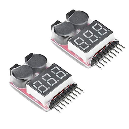 ARCELI RC 1-8s Lipo Battery Tester Monitor de bajo voltaje Timbre Alarma Comprobador de voltaje con indicador LED para Lipo Life LiMn Li-ion Battery (2PCS) ARCELI RC 1-8s Lipo Battery Tester Monitor de bajo voltaje Timbre Alarma Comprobador de voltaje con indicador LED para Lipo Life LiMn Li-ion Battery (2PCS)