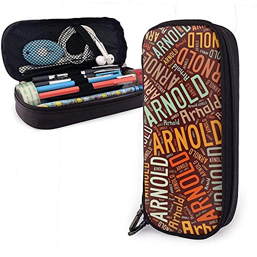 Arnold - Estuche de lápices de cuero American Big Capacity de gran capacidad, titular de papelería de bolígrafo Organizador de caja de bolsa de almacenamiento grande, cosas