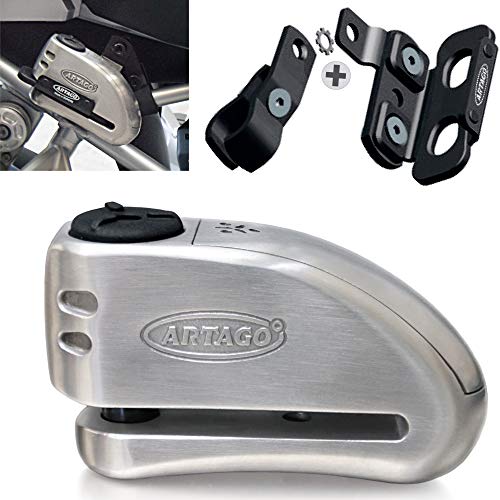 Artago 32S1 Candado Antirrobo Disco Con Alarma 120Db Alta Gama y Soporte para Las Bmw Gs R1250Gs, R1200Gs, F850G, Acero Inoxidable Artago 32S1 Candado Antirrobo Disco Con Alarma 120Db Alta Gama y Soporte para Las Bmw Gs R1250Gs, R1200Gs, F850G, Acero Inoxidable