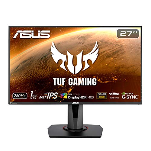 Asus TUF Gaming VG279QM - Monitor gaming de 27" FullHD (1920x1080, Fast IPS, 280Hz, 1ms (GTG), 16:9, ELMB SYNC, G-SYNC Compatible, HDR 400, USB, DisplayPort, HDMI) Negro