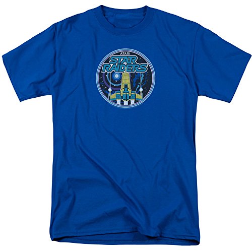 Atari juegos de vídeo juego de Star Raiders parche adulto camiseta Tee Azul azul Atari juegos de vídeo juego de Star Raiders parche adulto camiseta Tee Azul azul