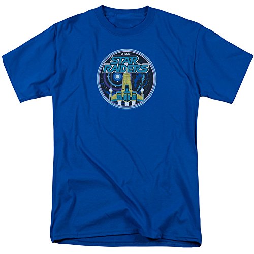 Atari juegos de vídeo juego de Star Raiders parche adulto camiseta Tee Azul azul