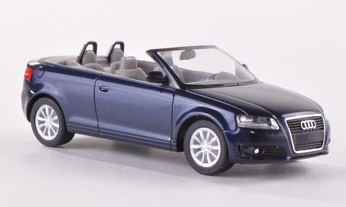 Audi A3 Descapotable (8P), azul met. oscuro , 2008, Modelo de Auto, modello completo, Herpa 1:87