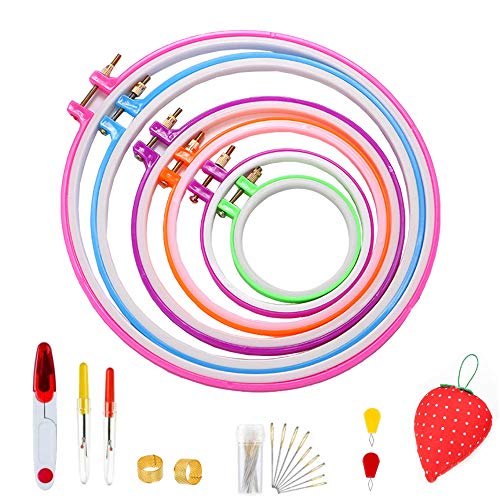 Aweisile 6 Piezas Bastidores para Bordados Plástico Aro de Punto de Cruz Aros de Bordado Accesorios Herramienta de Coser Manualidades para DIY Artesanía Costura Aweisile 6 Piezas Bastidores para Bordados Plástico Aro de Punto de Cruz Aros de Bordado Accesorios Herramienta de Coser Manualidades para DIY Artesanía Costura