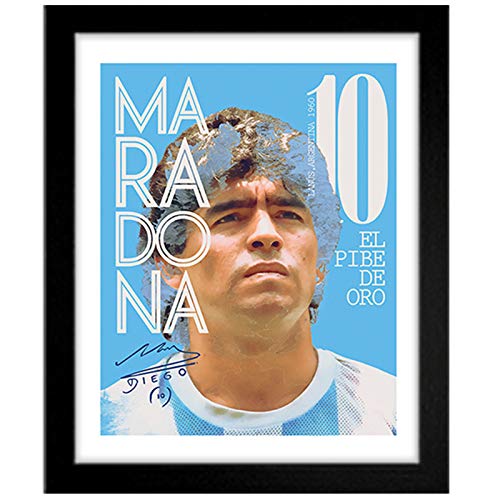 AWJK Diego Maradona firmó el autógrafo Impreso Argentina Pantalla de Foto Versión de reedición, Maradona Signature Photo Frame Regalo