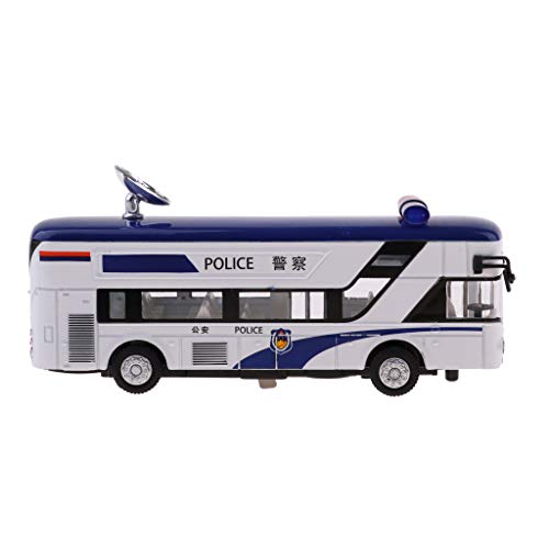 B Blesiya Escala 1/50 Diecast Coche Juguete Modelos Bus Autobús Blanco Azul Regalo Adorno para Niños