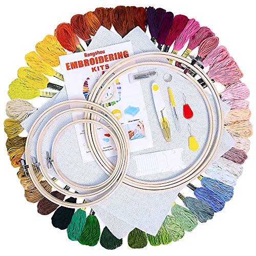 BangShou Punto de Cruz Kit 50 Hilos de Color, Bastidores,Telas de Punto de Cruz, Agujas y Accesorios Herramienta de Coser Manualidades Kit (Conjunto de bordado con 50 Hilos de Color) BangShou Punto de Cruz Kit 50 Hilos de Color, Bastidores,Telas de Punto de Cruz, Agujas y Accesorios Herramienta de Coser Manualidades Kit (Conjunto de bordado con 50 Hilos de Color)