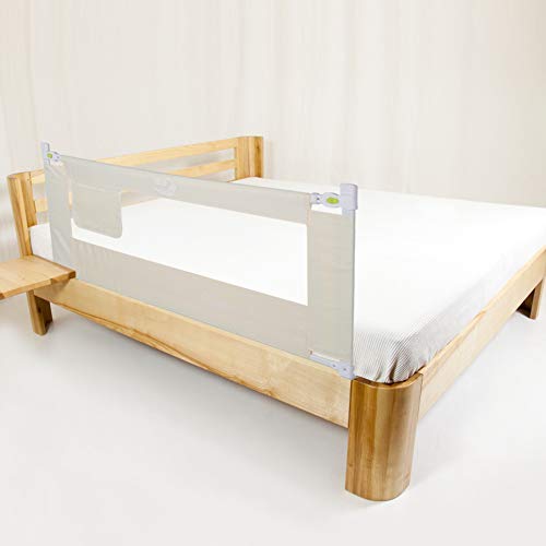 Barrera de cama, 150/180/200 cm, barrera de cama ajustable, rejilla de protección, barandilla de seguridad, protección anti-caídas, de 3 a 8 alturas ajustables 3 archivos. Talla:1.5 m