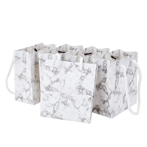 BENECREAT 12 Pack Bolsas de Regalo de Papel Kraft con Asas y Diseño de Patrón de Mármol para Compras, Mercancía, Venta al por Menor, Fiesta, Boda, Papel 100% Reciclado