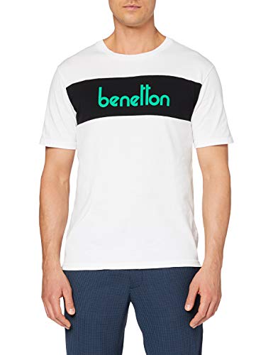 Benetton T-Shirt Jersey, Blanco (Bianco 101), X-Small para Hombre