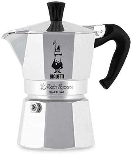 Bialetti Moka Express Cafetera Italiana Espresso, 3 Tazas, Aluminio, Plateado Bialetti Moka Express Cafetera Italiana Espresso, 3 Tazas, Aluminio, Plateado
