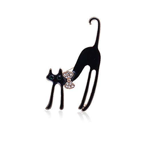BJINUIY Broche de Traje de Escudo de Insignia de Solapa, Material de aleación Animal de Gato de Dibujos Animados Falta Regalo de Boda