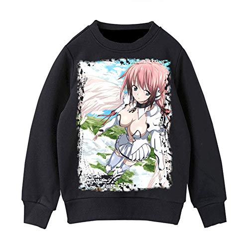 BOBD-DW Sudaderas Hombres Anime con Capucha Sweater Figura Camiseta De Anime Mangas Largas Suéter De Cuello Redondo Negro Película De Anime 2D M