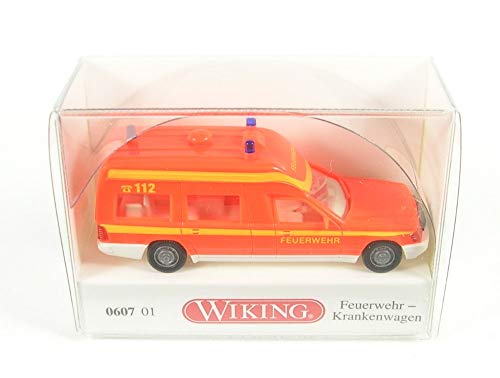 Bomberos-ambulancia (MB Binz) rojo fosforito - Modelo de Auto, modello completo - Wiking 1:87 - Modelo DE Coleccionista