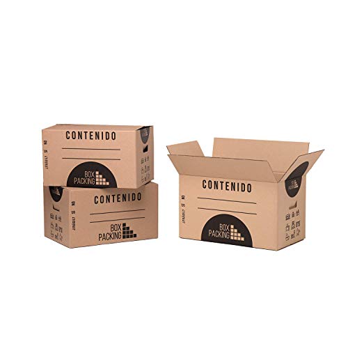 BOXPACKING | Pack 10 Cajas Cartón para Mudanza y Almacenaje | 50x30x30 cm | Con Asas | Tamaño Grande