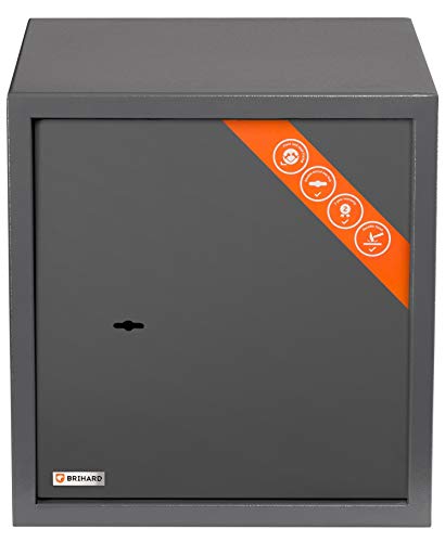 Brihard Negocios caja fuerte con cerradura de llave - 40x36x36cm caja fuerte de seguridad con estante extraíble - Caja fuerte para la oficina en casa 50L Brihard Negocios caja fuerte con cerradura de llave - 40x36x36cm caja fuerte de seguridad con estante extraíble - Caja fuerte para la oficina en casa 50L