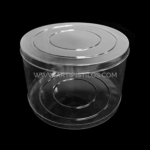 Caja Acetato Cilíndrica 20 X 15 Cm - Transparente - Cajas Para Tocados