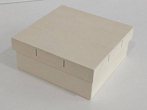 Caja madera grande. Tapa para cinta. Para pintar. Manualidades y decoración. Medidas (ancho/fondo/alto): 20 * 20 * 8 cms.