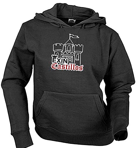 Camisetas EGB Sudadera Adulto/Niño Exín Castillos ochenteras 80´s Retro (9-11 años, Negro)