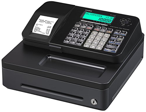 Casio SE-S100SB-BK-FIS GDPdU a habilitar caja registradora incluyendo licencia de software, tarjeta SD y la batería paquete completo y línea telefónica gratuita, negro
