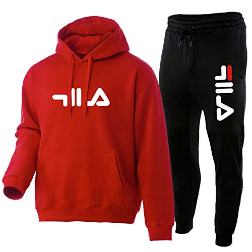 Chandal Hombre Completo, Sudadera Y Pantalón Deportivo para Hombre, 2 Piezas De Traje Deportivo De Puro Algodón (s-3xl) Red-L Chandal Hombre Completo, Sudadera Y Pantalón Deportivo para Hombre, 2 Piezas De Traje Deportivo De Puro Algodón (s-3xl) Red-L