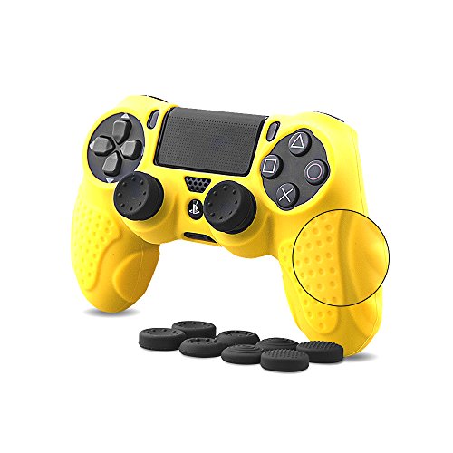 CHIN FAI PS4 Funda para Cubrir el Mando de PS4 con 4 Grips para Pulgares, Funda Antideslizante de Silicona, Carcasa Protectora para Mando de Sony PS4 / Slim/Pro