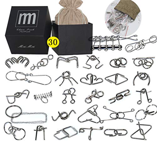 Chonor 30 Piezas Mini Rompecabezas de Metal Alambre Puzzle Set, IQ Entrenamiento Juego de la Mente Inteligencia Logica Educativa Juguete Idea de Regalo para Adultos y Niños Chonor 30 Piezas Mini Rompecabezas de Metal Alambre Puzzle Set, IQ Entrenamiento Juego de la Mente Inteligencia Logica Educativa Juguete Idea de Regalo para Adultos y Niños