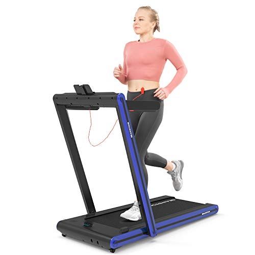 Cinta de Correr Plegable 2 en 1, 2HP Potente Motor, 1-15 km/h con 2 Modos Deportivos Preestablecidos, Pantalla Dual&Táctil/Control Remoto, Cinta de Correr con Bluetooth Ideal para Hogar y Oficina Cinta de Correr Plegable 2 en 1, 2HP Potente Motor, 1-15 km/h con 2 Modos Deportivos Preestablecidos, Pantalla Dual&Táctil/Control Remoto, Cinta de Correr con Bluetooth Ideal para Hogar y Oficina
