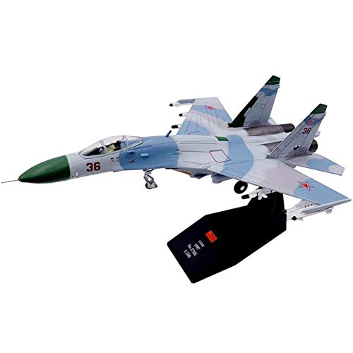 CMO Aeromodelismo, Caza Su-27 de la Fuerza Aérea Soviética Modelo De Aleación Escala 1/100, Juguetes Adultos, 7.9 X 5.5 Pulgadas