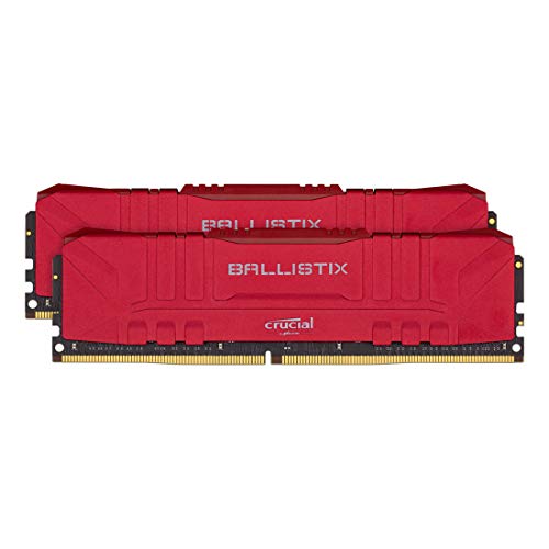 Crucial Ballistix BL2K8G26C16U4R 2666 MHz, DDR4, DRAM, Memoria Gamer para Ordenadores de sobremesa, 16GB (8GB x2), CL16, Rojo