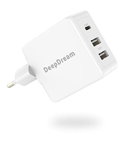 DeepDream Cargador USB C, 32W 3 Puertos Carga Rapido Tipo C PD Cargador de pared con 20W Power Delivery 3.0 para iPhone 12/12 Mini/12 Pro Max, SE 2020, Galaxy S20, iPad Pro, AirPods Pro y más DeepDream Cargador USB C, 32W 3 Puertos Carga Rapido Tipo C PD Cargador de pared con 20W Power Delivery 3.0 para iPhone 12/12 Mini/12 Pro Max, SE 2020, Galaxy S20, iPad Pro, AirPods Pro y más