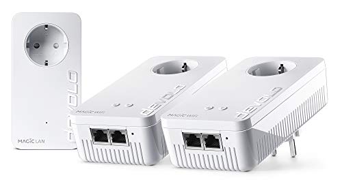 devolo Magic 2 – 2400 WiFi AC Next Multiroom Kit: Set más Estable con 3 adaptadores Powerline para Red inalámbrica Intermedia, Ideal para Streaming (2400 Mbit/s, 4 Puertos Gigabit LAN)