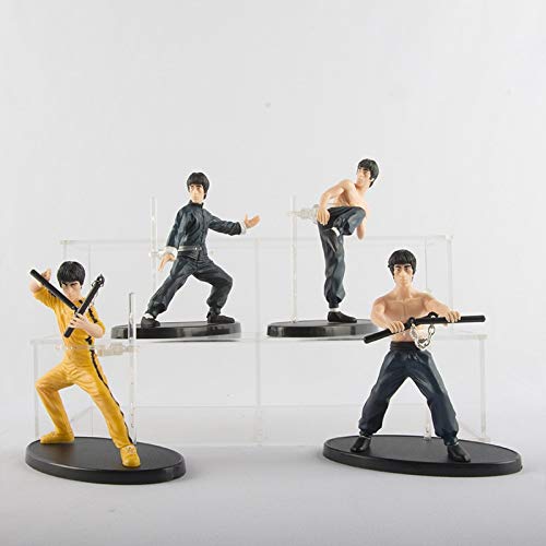 Dhl 4 Tipos de Bruce Lee Cine y la televisión de la Estrella Carácter Forma Modelo muñeca Recuerdo Nunchaku Decoración 11CM (Color : B)